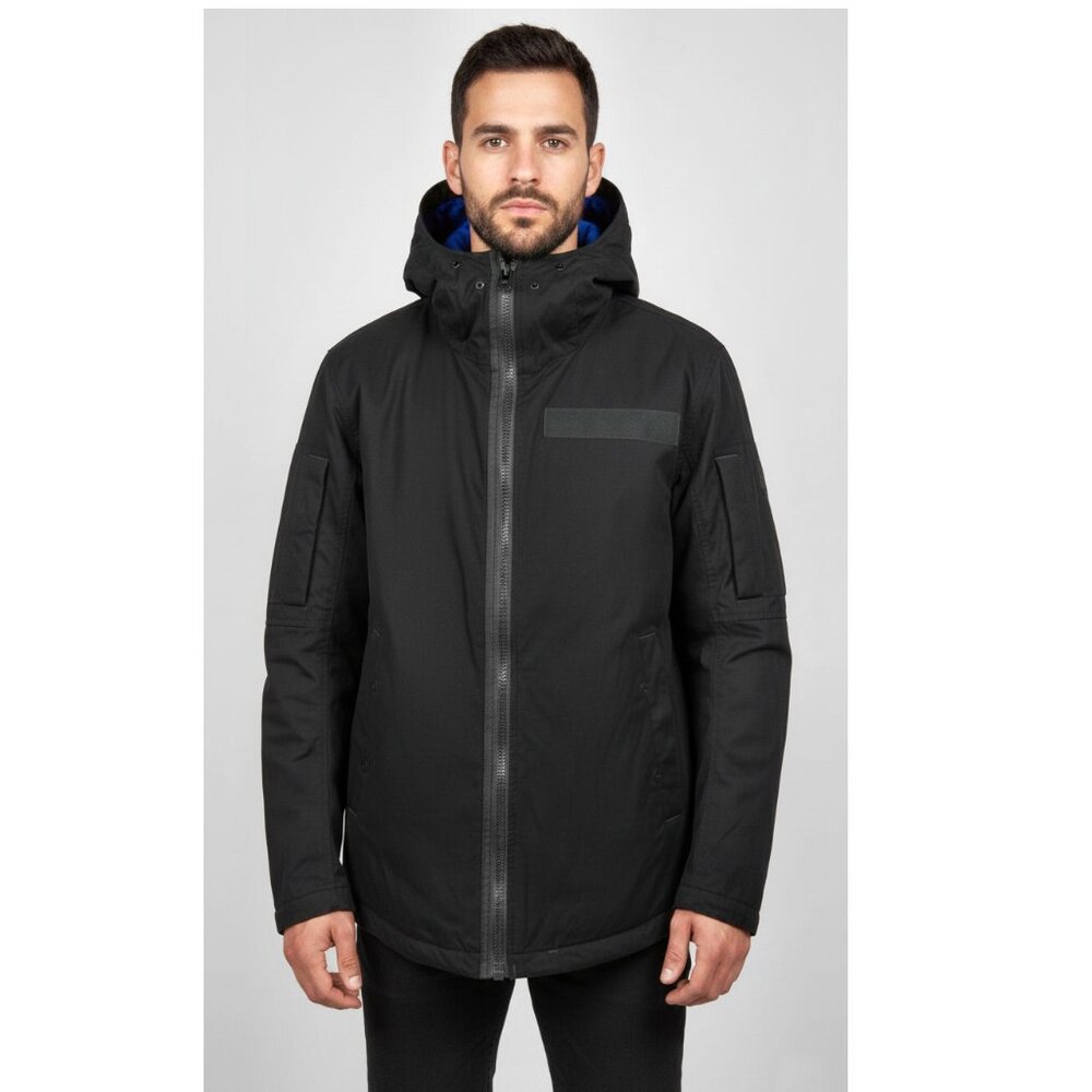 G-Star Raw Batt Hooded Overshirt, Black, Mens Size Large